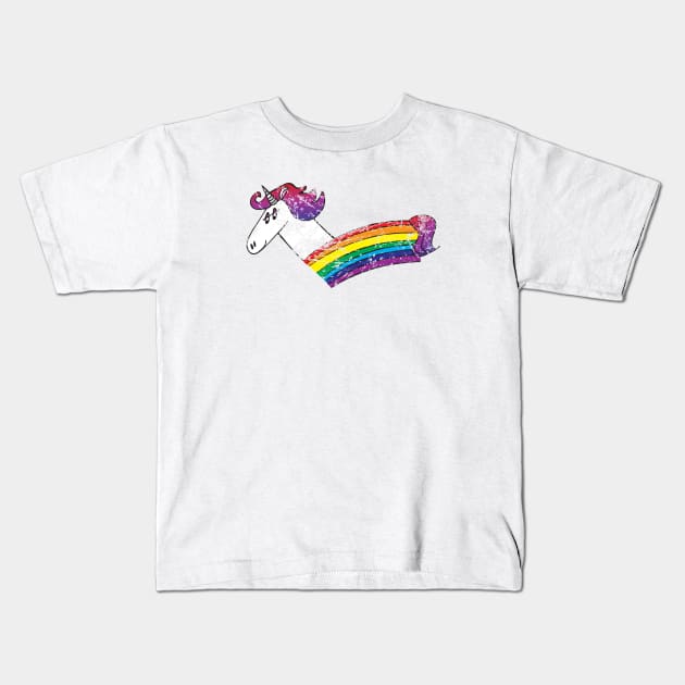 Retro Rainbow Unicorn Kids T-Shirt by so_celia